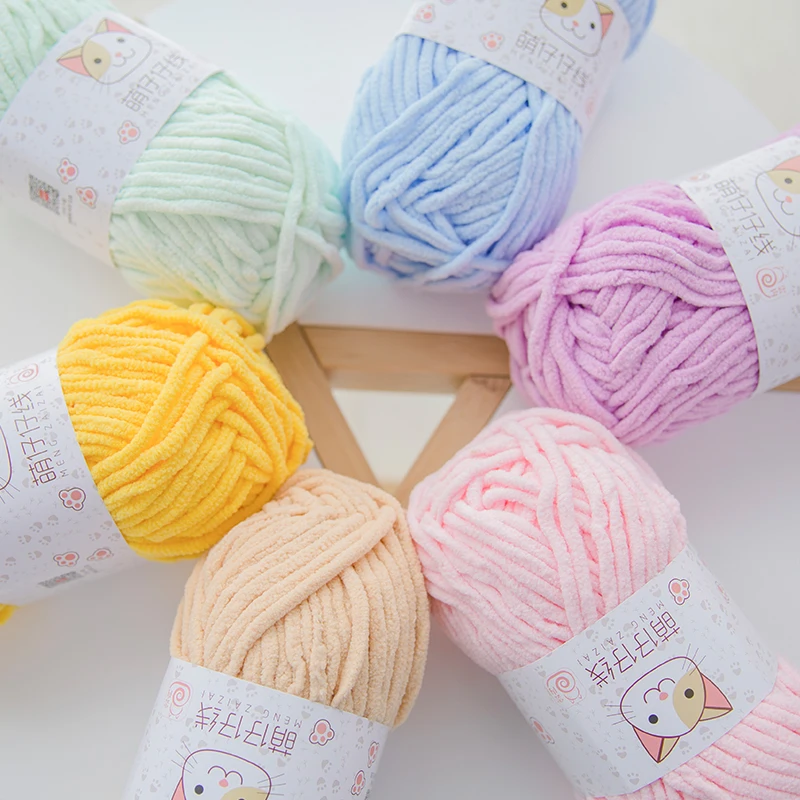 Оптовые цены, детское одеяло Yarncrafts из 100% полиэстера, крупная синель, модная пряжа для ручного вязания