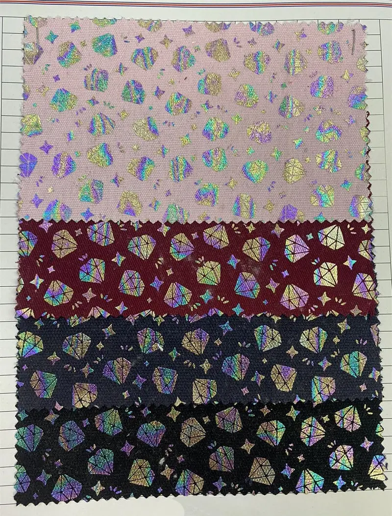 Free sample wholesale 100% sparkling colored canvas custom upper material printing jersey waterproof upper fabric