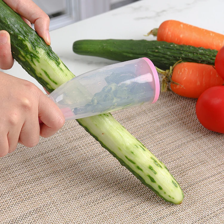 Multi-function Smart Gadget Kitchen Tools Stainless Steel Manual Vegetable Fruit Peeler With Skin Storage Container