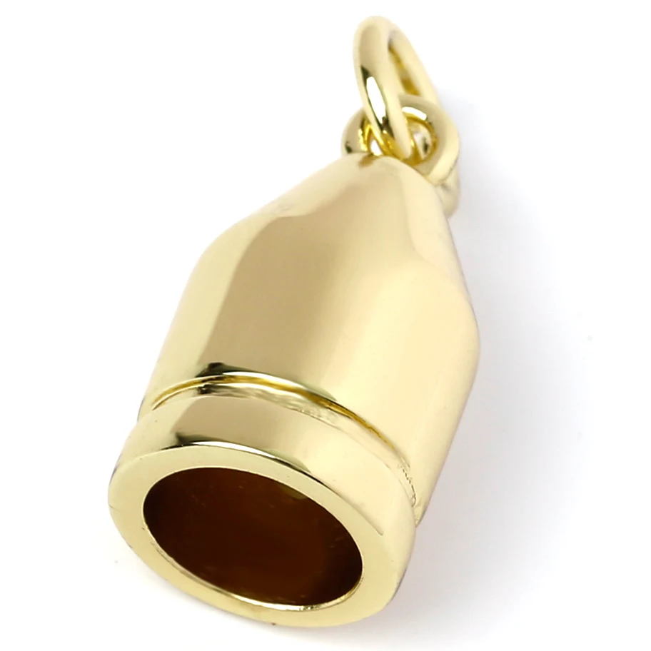 Rocket Shape Hanging Buckle Cord Fancy Gold Bag Hardware Metal Cap Tassel Crimped End Cap For Purse