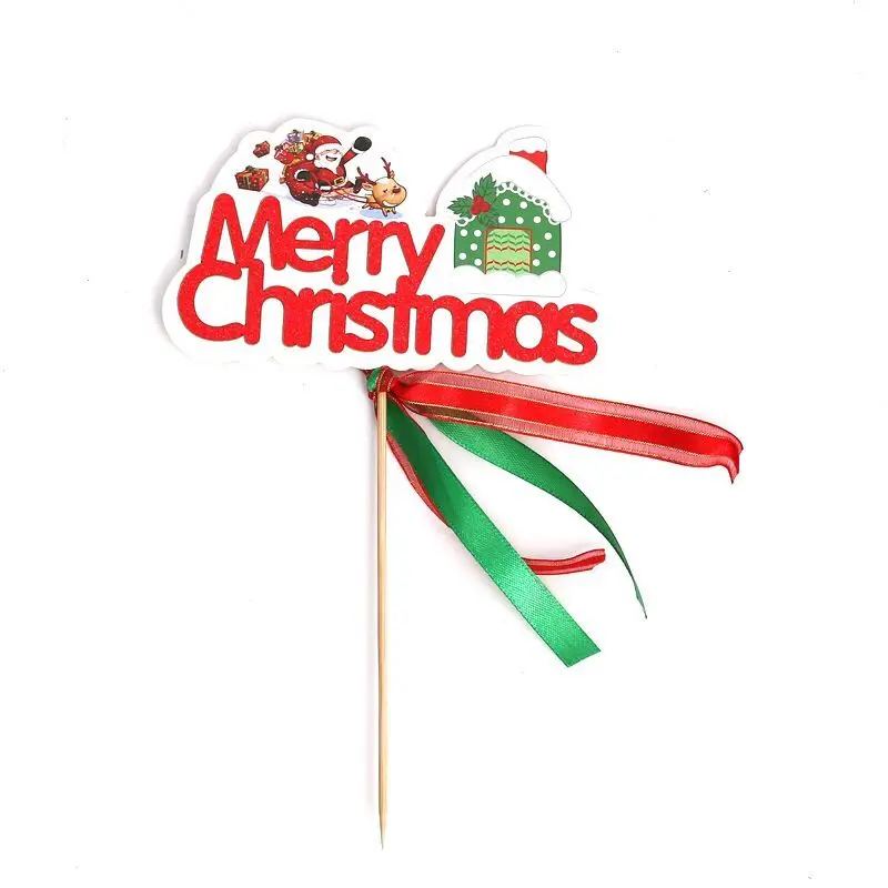 Christmas cake decoration Christmas atmosphere decoration dessert table dress up Christmas cake card decoration