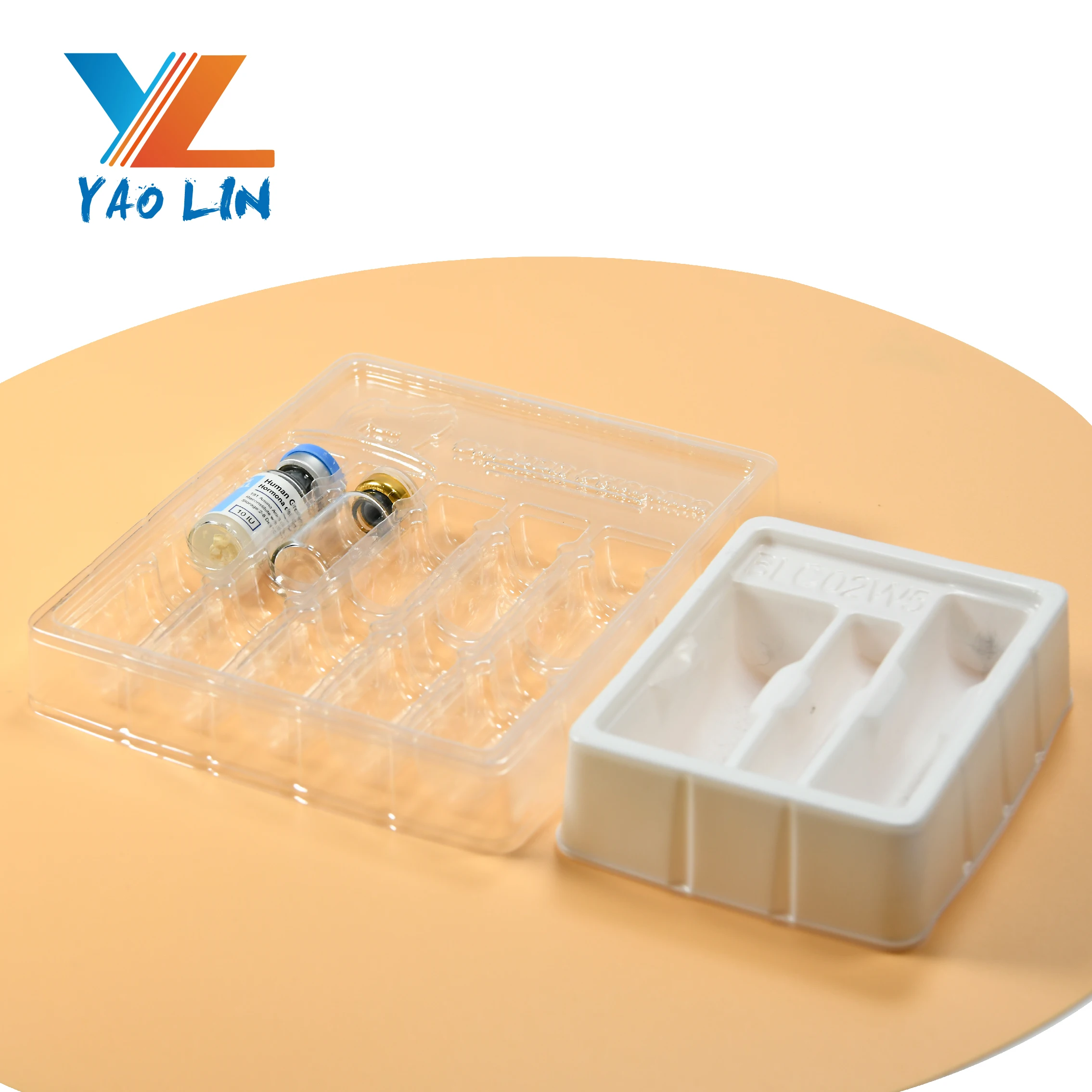 Pretty design medical vial packaging insert glass vial plastic insert for 10ml vial