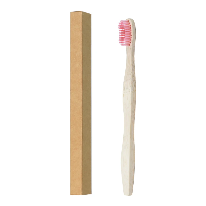 eco-friendly travel kit medium firm wave bristle brush teeth bamboo wood toothbrush flat personalised bamboo toothbrush 5 pack