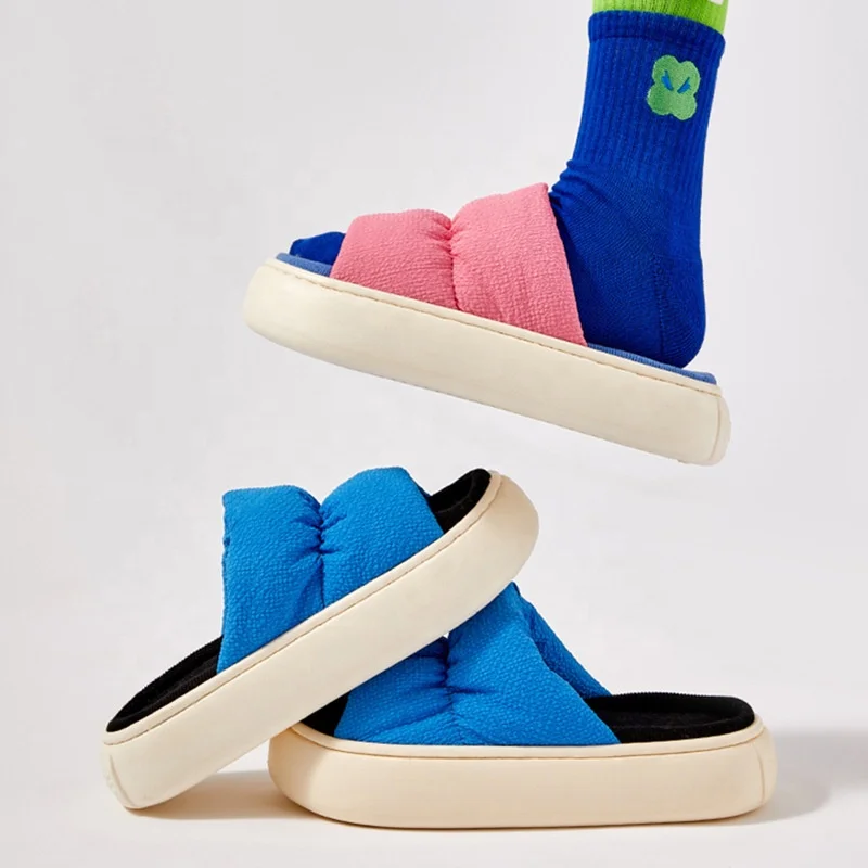 funny candy thick sole home slippers sponge upper shoes designer hit color bedroom women slides unisex slippers