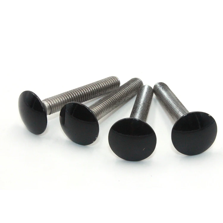 DIN 603 Galvanized Lock Bolts And Nuts Stainless Steel SS304 Black Mushroom Head Square Neck Bolts