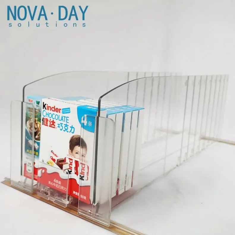 Manufacturers Supermarket POP Plastic Clear PVC retail fridge Shelf separator freezer Dividers system For shelf Goods