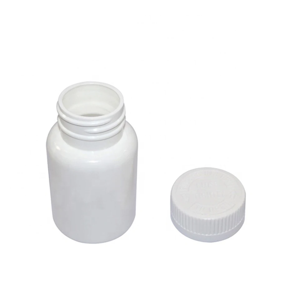 White Pharmaceutical Grade HDPE Plastic Medicine Pill Capsule Bottle