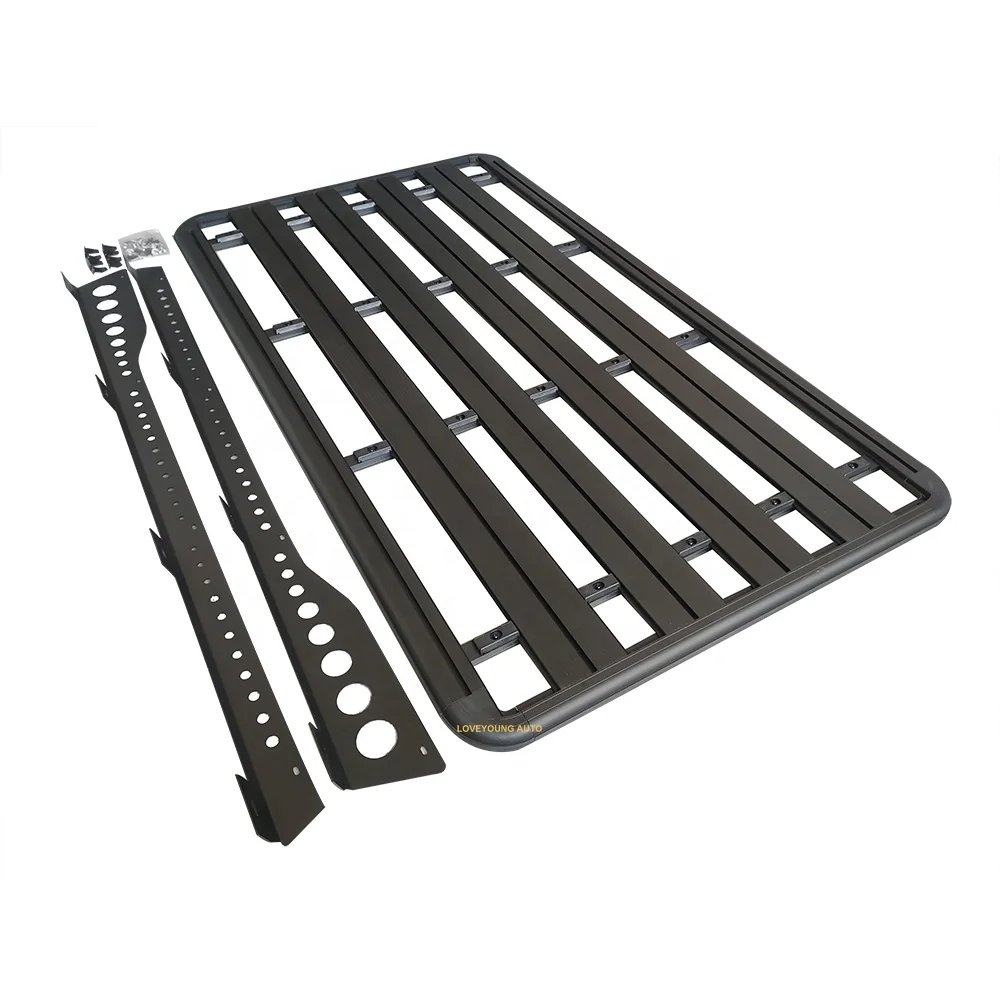 High Quality Aluminum profile roof rack for car Flat Roof Basket Carrier Rack for LC 300