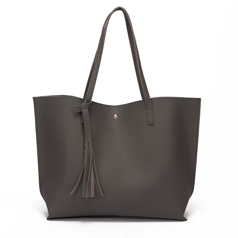 
Large capacity simple style Pu leather tote bags women handbags ladies hand bag 