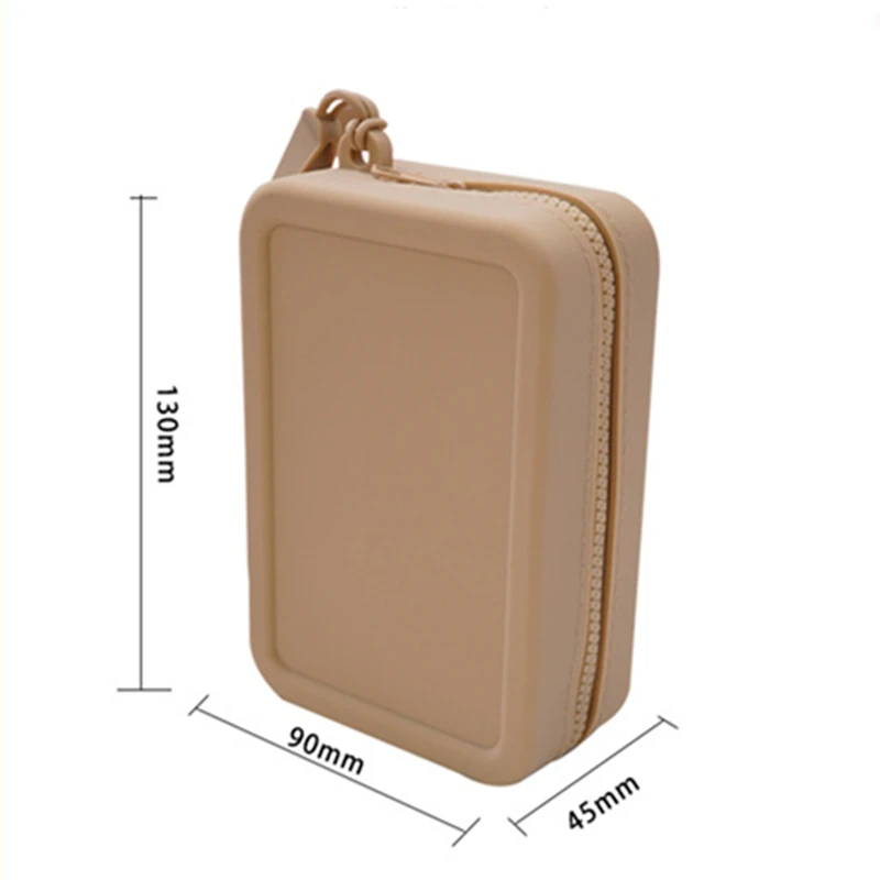 High-quality Silicone Square Pouch Cosmetic Pouch Silicone Jewel Case Box Cute Makeup Organizer Fashion Zipper Pouch For Women