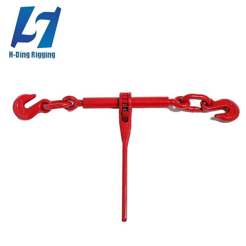 Wholesale high quality rigging hardware products forged carbon alloy ratchet load binder with hooks G70 ratchet tie down straps