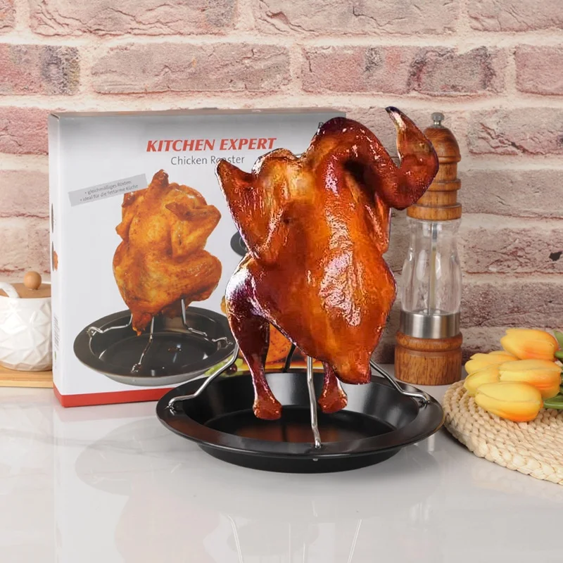 Barbecue vertical chicken roster stand holder rack grill  for meat poultry chicken turkey roaster