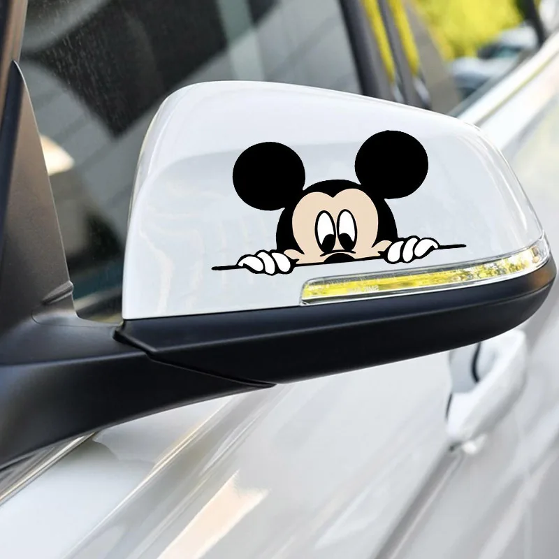ETIE uv proof cartoon sticker car rear view mirror cartoon mickey mouse custom styling vehicle decor Printing Decal accessories