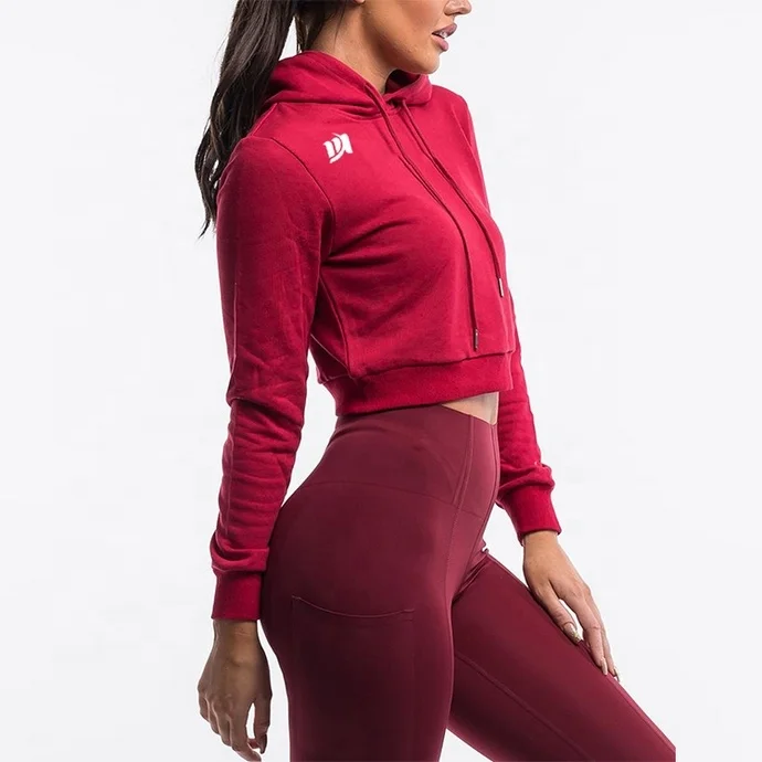 Custom crop top hoodie ladies crop hoodie arm green hoodies for women