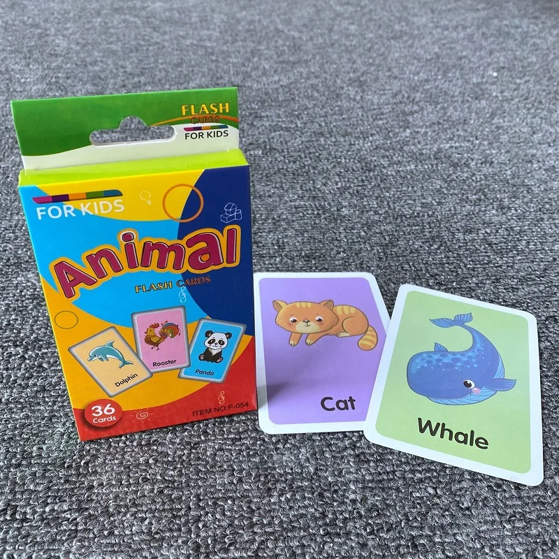 36pcs Children Cognition Cards Body Parts Animal Fruits Double Side Flashcards Montessori Baby Kids Early Educational Toys Gifts