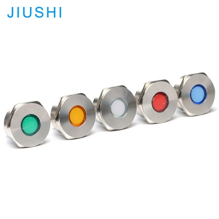 IP65 Waterproof indicator light mounting hole 25mm metal flat head pilot lamp signal light LED indicator lamp red green yellow