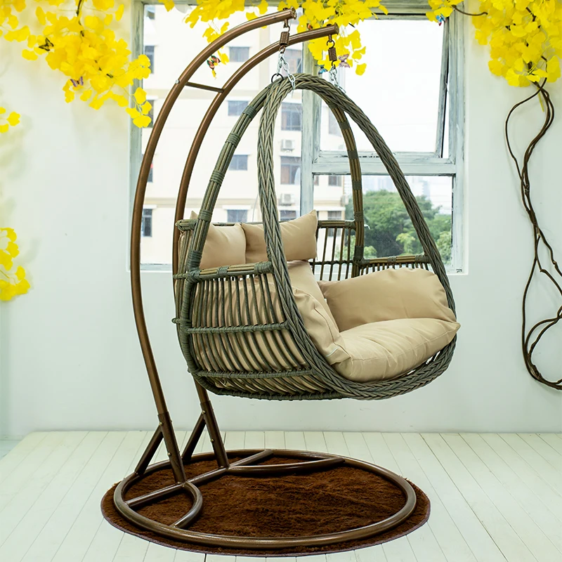 Patio Swings Outdoor Rattan Egg Chair Garden Furniture Double Leisure Wicker Hanging With