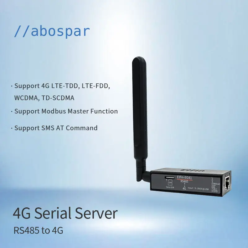 EG41 Mini Serial Converter 4G Modbus solar data collector RS485 IoT Gateway solar data converter Serial Server