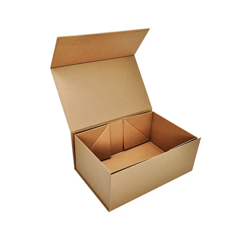 brown kraft Hampers Boxes Custom Packaging Magnetic Close Cheap Baby Gifts Cardboard Large Luxury Ribbon Hamper Gift Box