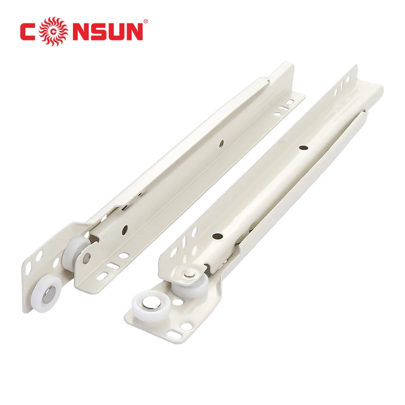 Furniture Fittings Powder Coated Roller Slide Soft Closing Drawer Guide Slide Rails hardware item