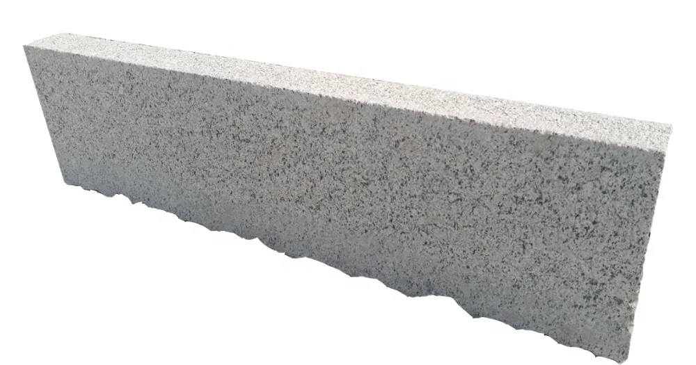 Road building sidewalk light grey granite kerb