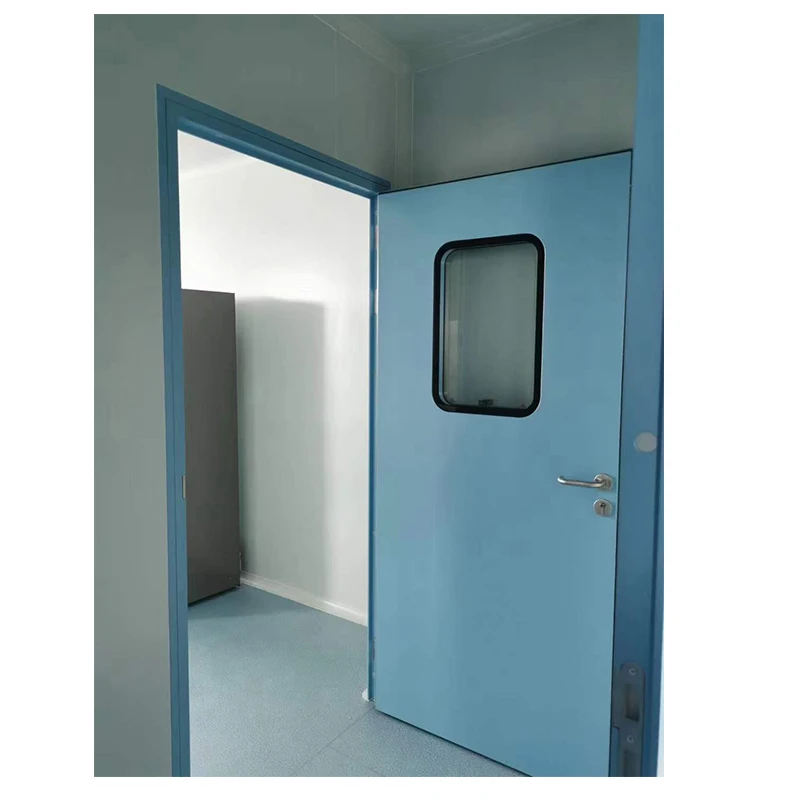 Modern Style Double Leaf Safety Emergency Exit Metal Door Fire Rated Steel Door clean room door seals