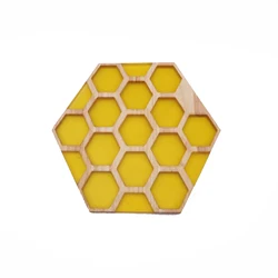 Home Decoration Hexagon Cheese Board Epoxy Resin Honeycomb Wooden Cutting Board