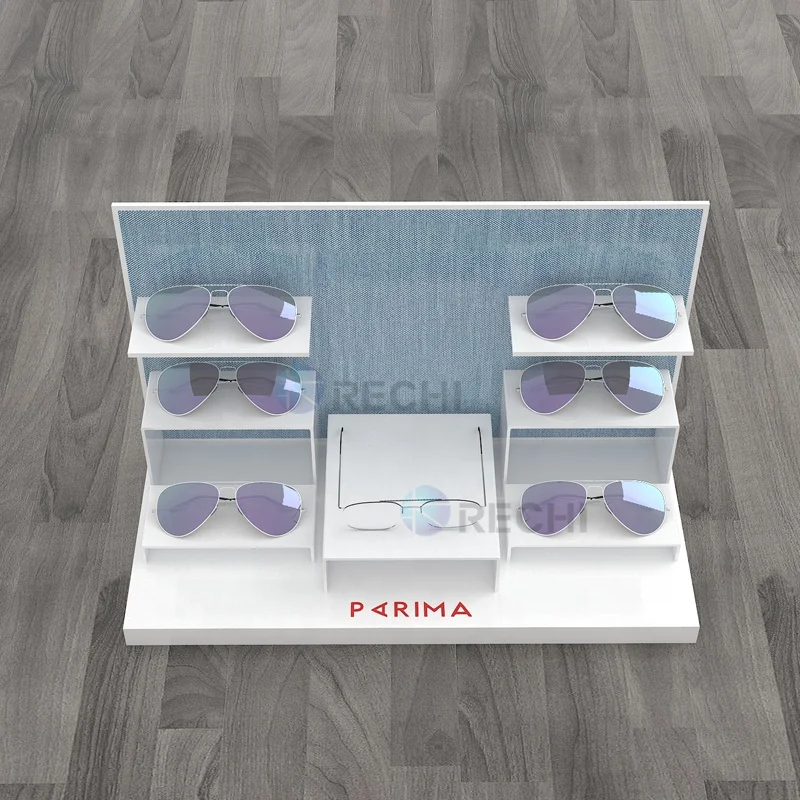 RECHI Custom Design & Manufacture Table Acrylic Eyeglasses Retail Display Stand Rack For Optical Shop Sunglasses Display Shelf
