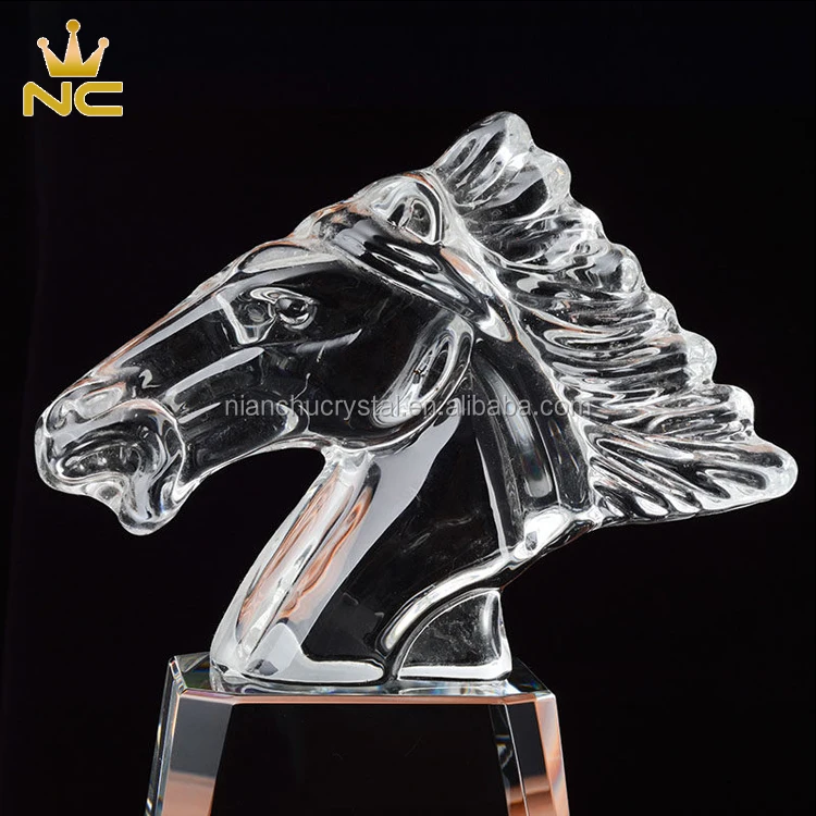 
High Quality Crystal Horse Head Award For Team Spirit Trophy Figurines 