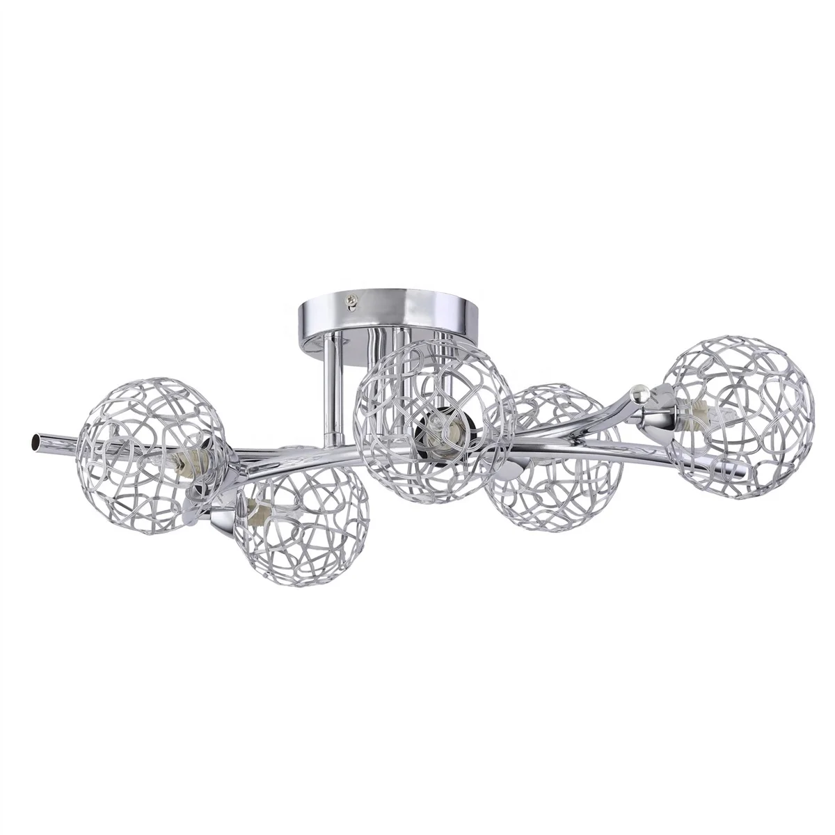 Современные Простые Вращающиеся провода Металлические оттенки 5 сферические электрические фитинги потолочные светодиодные украшения для гостиной