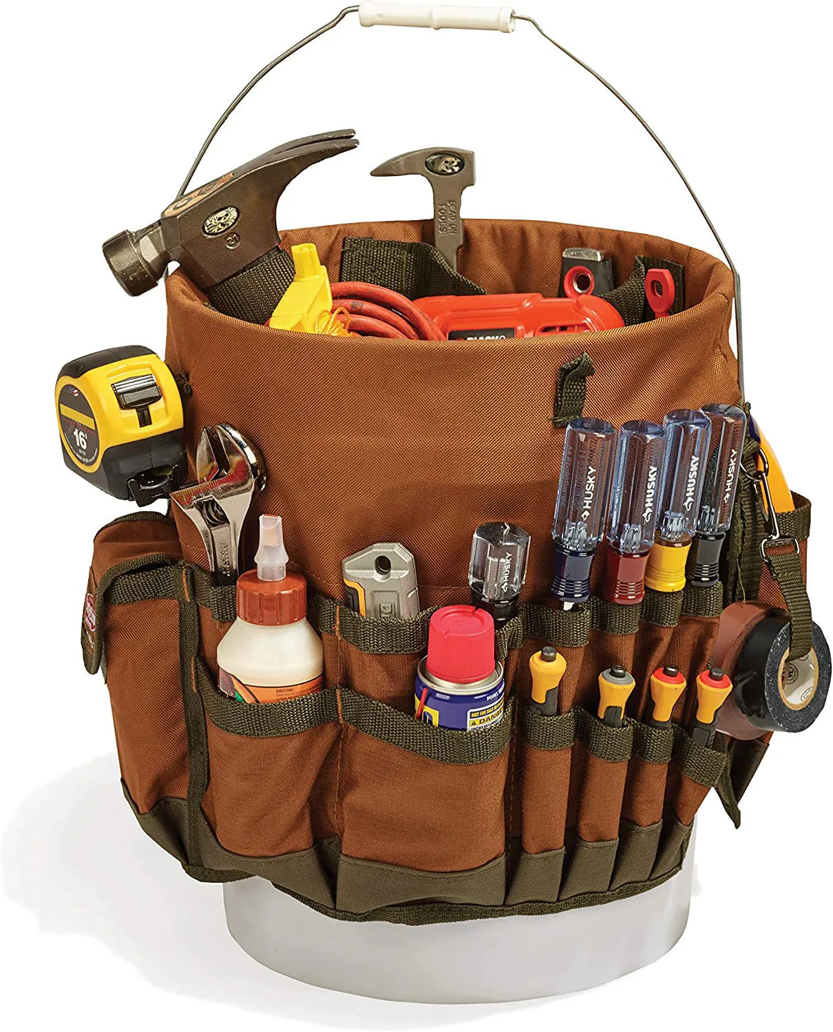 Heavy Duty Tool bag Garden Bucket Tool Organizer (Tools Excluded)
