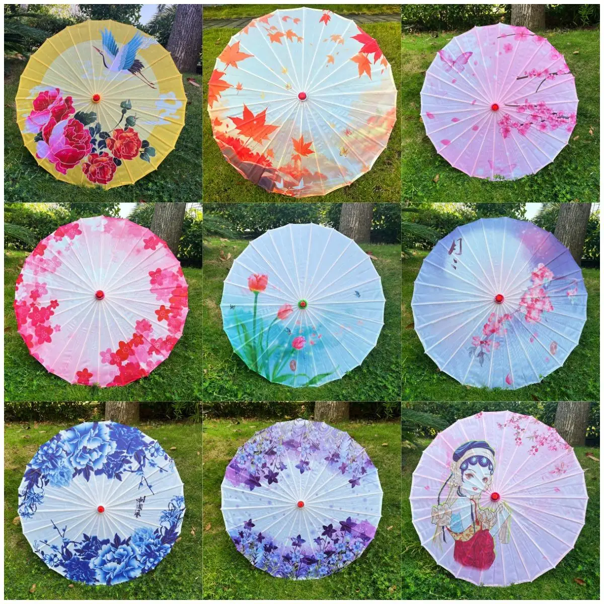 Solid wooden pole dance umbrella decoration ceiling flower cloth umbrella oil paper Hanfu umbrella