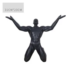 Resin Man Carving Desktop Decoration Ornamental Sculpture Muscular Male Nude Statue