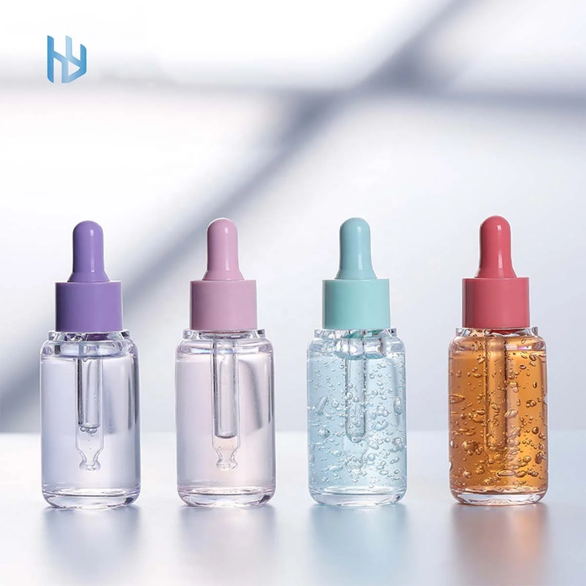 in stock popular 30ML Macaron color PET plastic liquid essential oil bottle custom logo empty dropper bottle