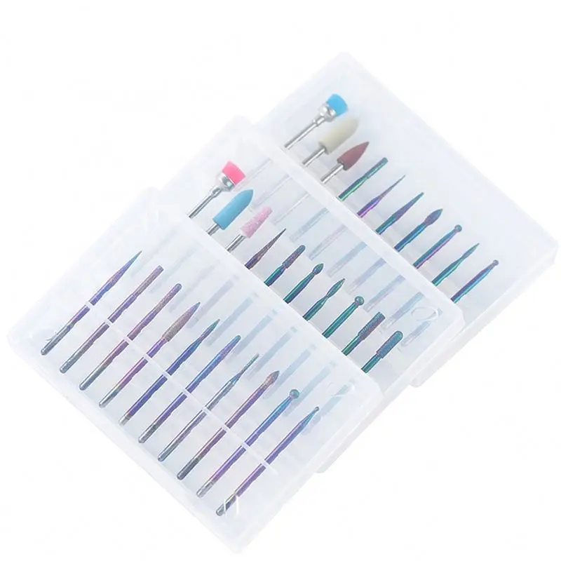10Pcs Tungsten Carbide Nail Drill Bits Set Nail File Cutter Silicone Polish Brushes For Electric Manicure Machine Accessories