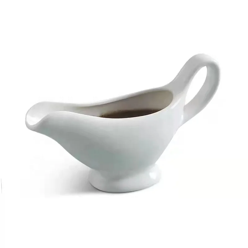 Traditional Porcelain Gravy and Sauce Boat 500ml, White