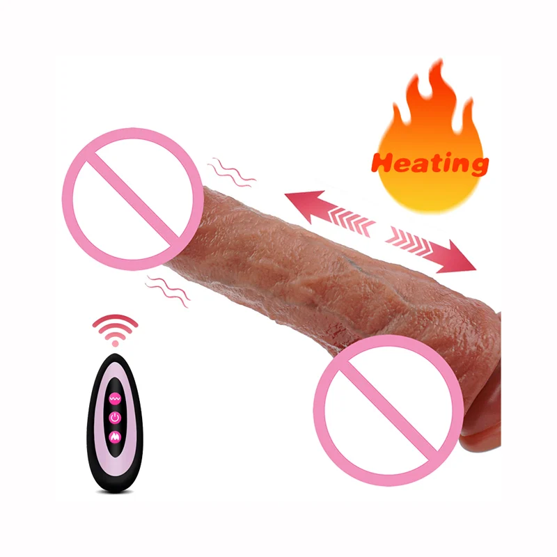 Medical Grade Shape Thick No Smell Heating Dick Remote Control Silicone Dildo Vibrator Masturbation for Women Sex Toy