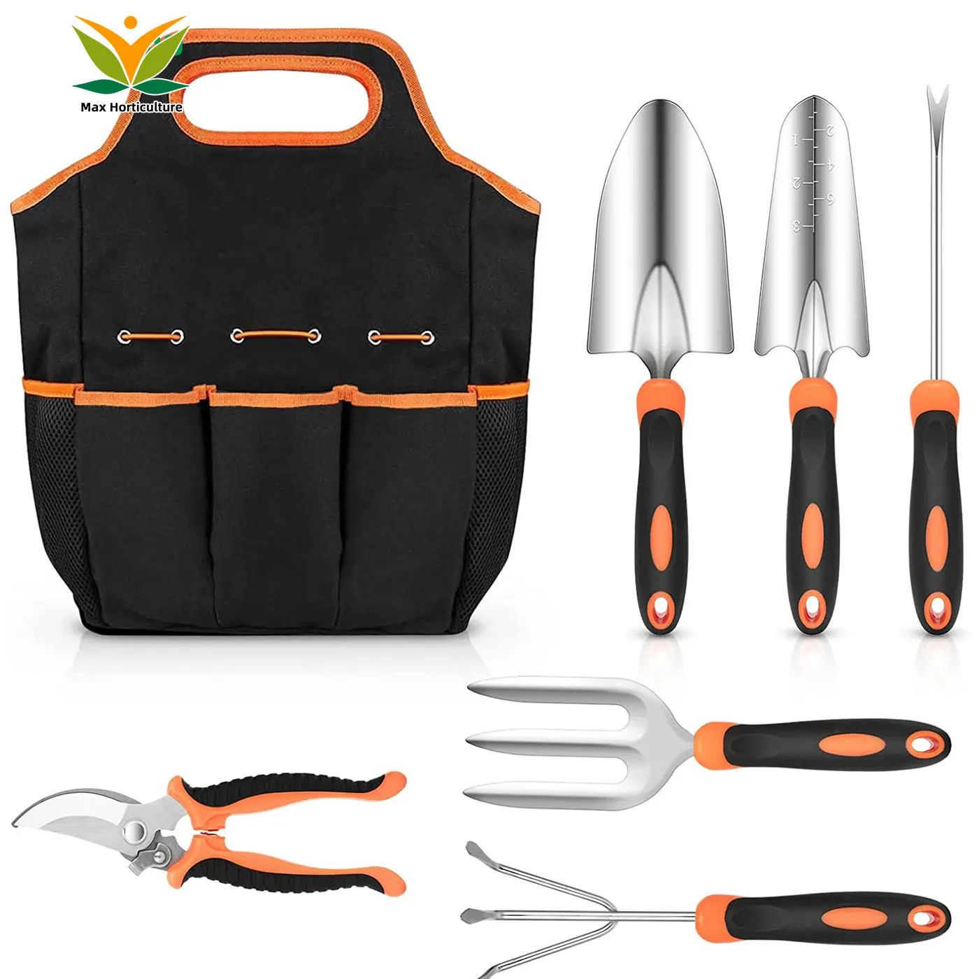 Mstwa Garden Tool Set Stainless Steel Heavy Duty Gardening Tool Set with Non-Slip Rubber Grip Storage Tote Bag Outdoor Hand Tool