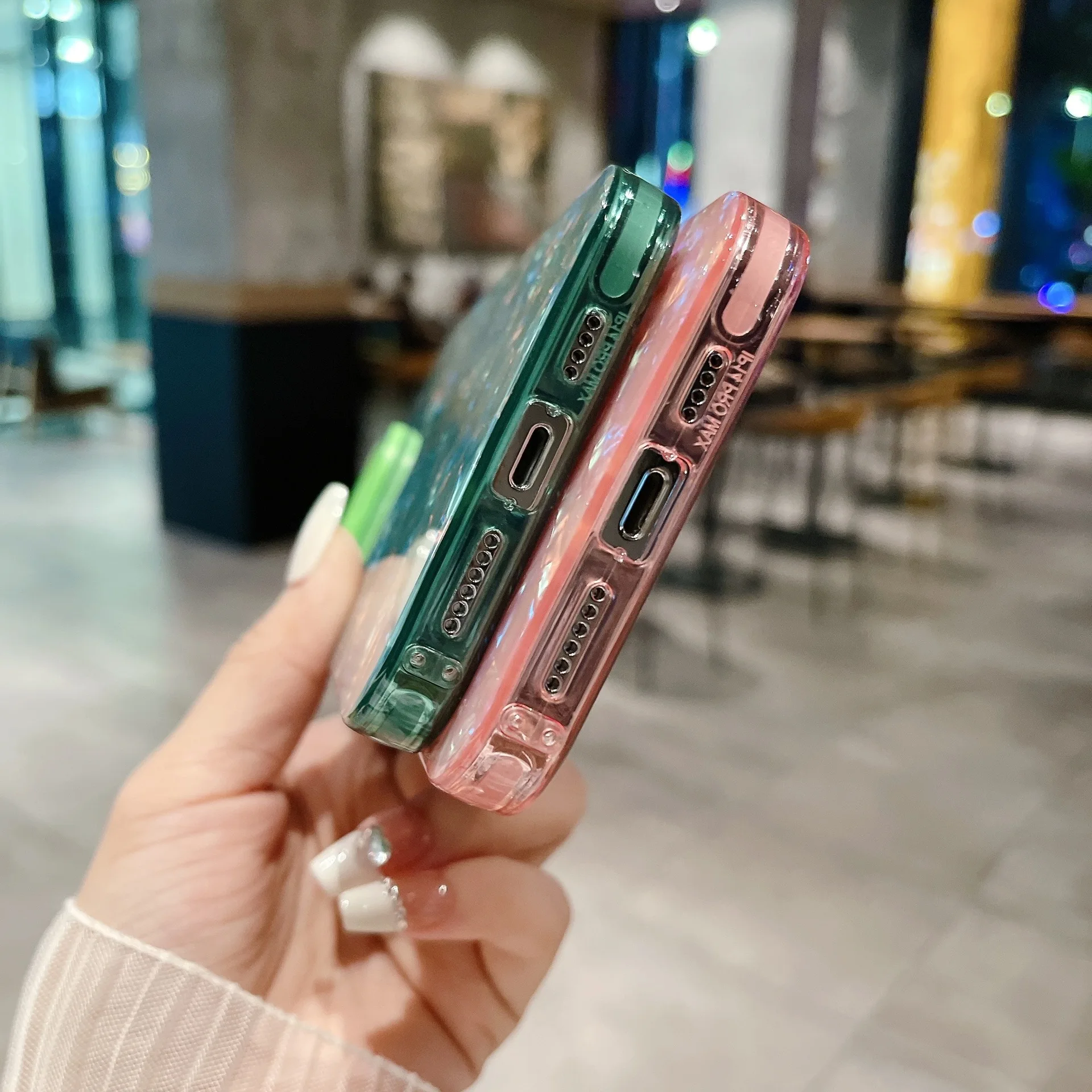 Luxury Glitter Dream Shell Marble Soft Phone Case For iPhone 15 14 13 12 11 Pro Max XR XS Max X Conch Pattern Hard Back Cover