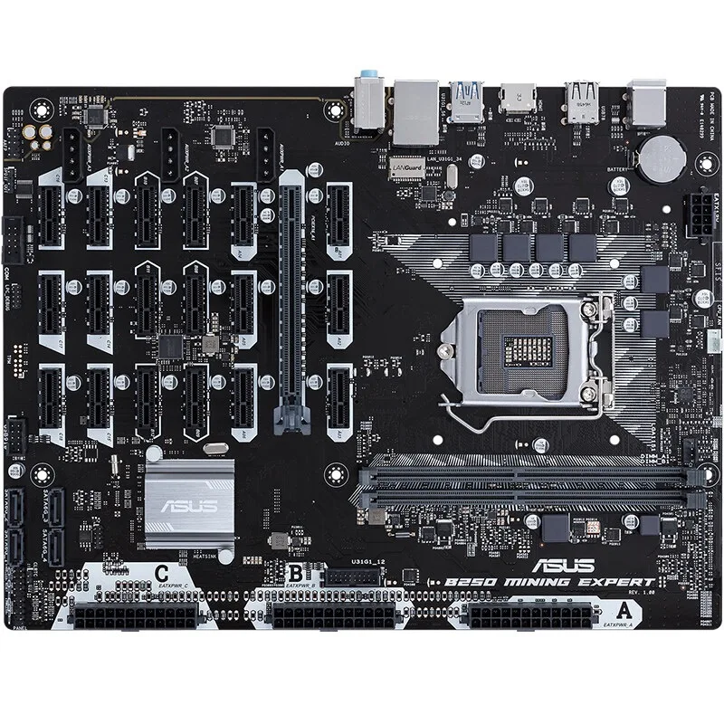 B250 добыча эксперт материнская плата LGA-1151 блок питания ATX 12В 19gpu gpu поддержка rx580 8 Гб rx5700xt gtx1660super