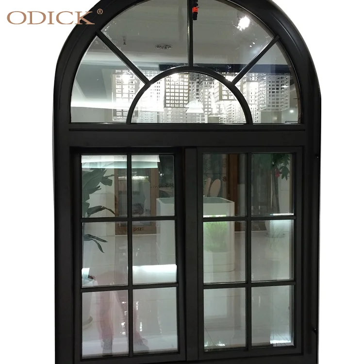 Arched Window Huge Aluminum Swing Graphic Design Stainless Steel Anti-theft Aluminum Alloy Horizontal Modern French Villa Louver