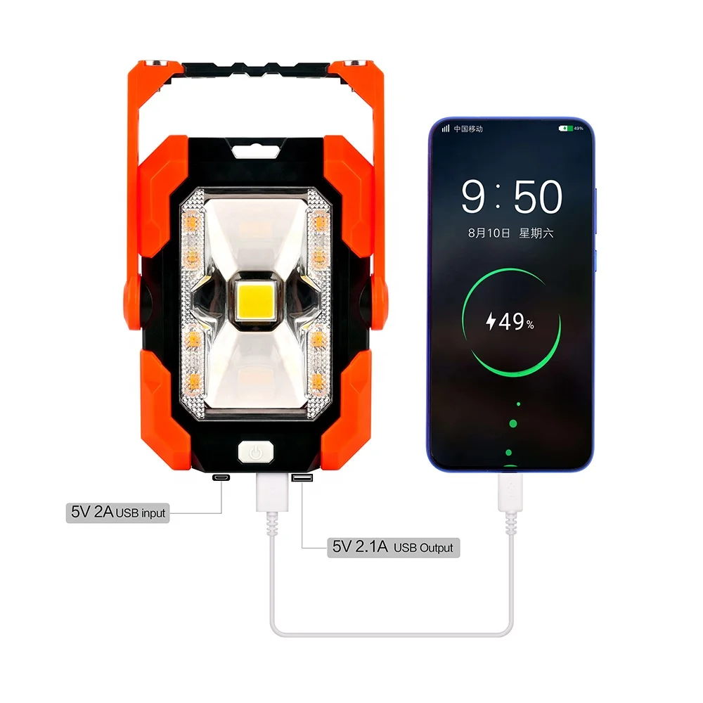 
CE RoHS Rotary Switch 360Swivel Magnetic Base Hook Rechargeable COB Work Lights Slim Mini USB Inspection Solar LED Work Lamp 