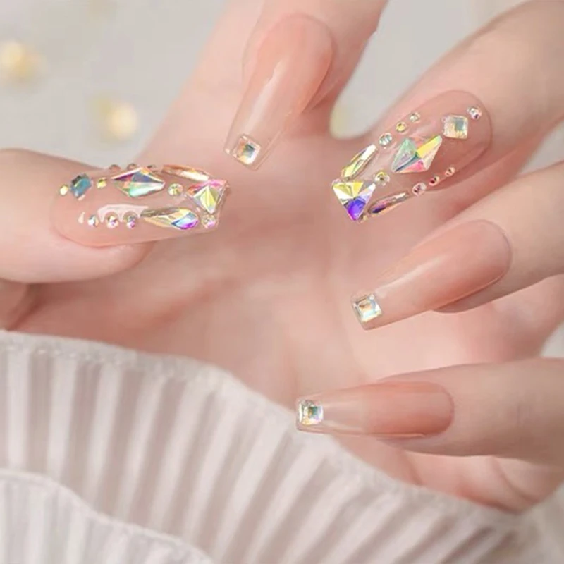 6 Сетка blingbox Стразы для ногтей нанесения с помощью клея камень набор все в форме Гибридный маникюр Kawaii браслеты подвесками Сделай Сам японский нейл-арта