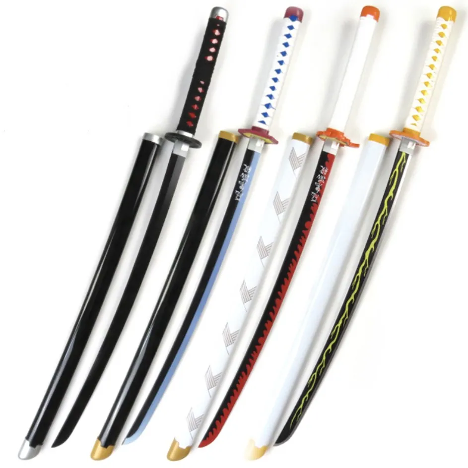 104cm Fast Sales Bamboo Wooden Anime Demon Slayer Agatsuma Zenitsu Cosplay Bamboo Sword