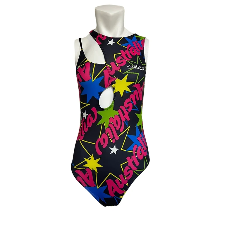 OEM Long Sleeve One-piece Swimsuit Girls Sunscreen Beach Children Swimwear Wholesale