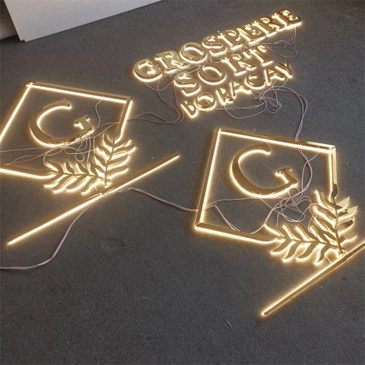 Outdoor 3D Letter Channel Light Backlit Sign Acrylic Signboard Business Logo Custom Led Illuminated Signs Neon For Storefront