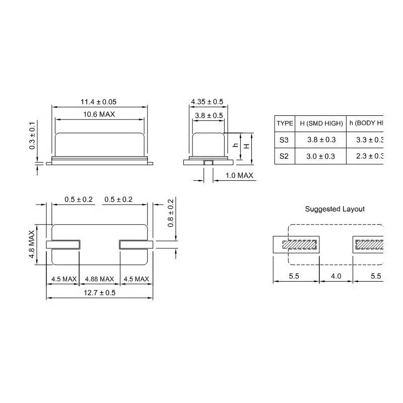 SMD Quartz passive crystal oscillator 8Mhz 8M 8.000 HC-49S
