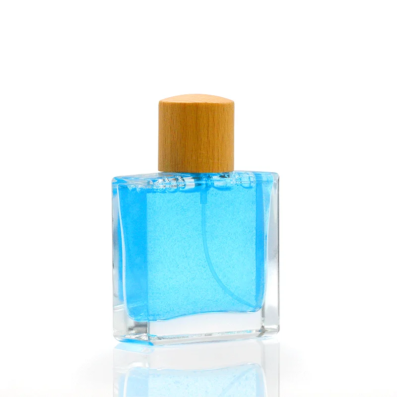 Custom Magnetic Lid Luxury 50 ml Men Cologne Bottle Packaging Blue Black Square Empty Glass 50ml Perfume Spray Bottle With Box