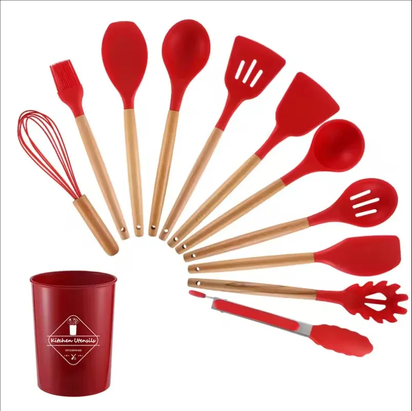 Hot Sale Silicone Kitchen Cookware Set Food Grade with Stand - Cookware Set