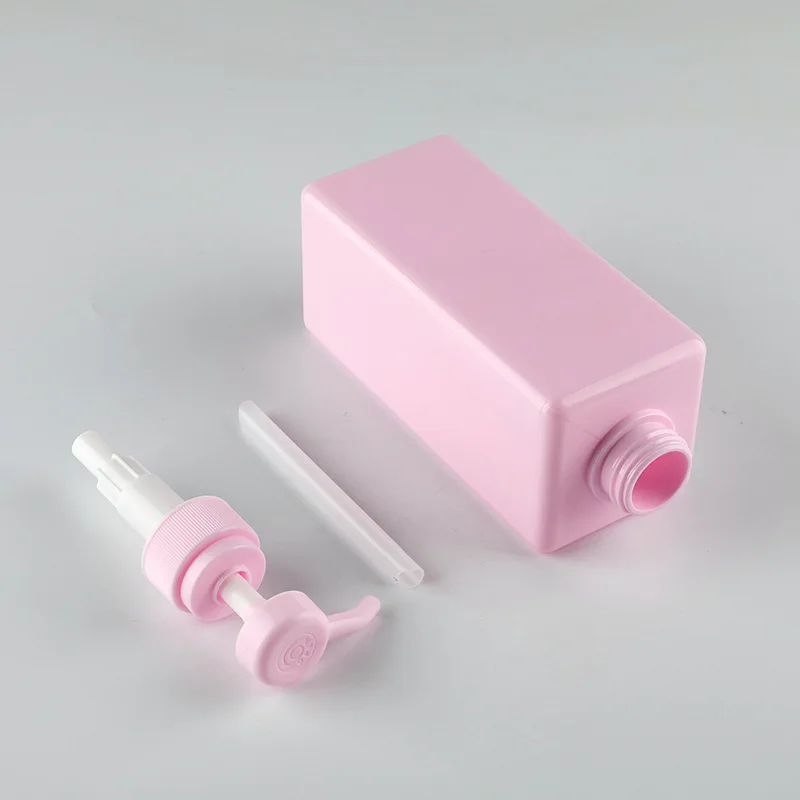 650ml pink square lotion bottle shower gel shampoo bottle cosmetic packaging can be customized in stock